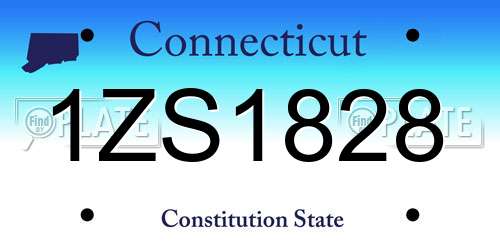 1ZS1828 Connecticut License Plate
