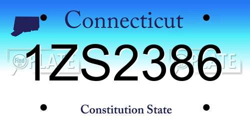 1ZS2386 Connecticut License Plate