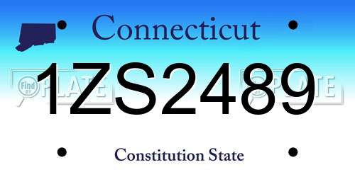 1ZS2489 Connecticut License Plate