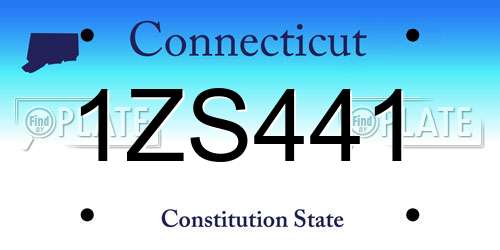 1ZS441 Connecticut License Plate