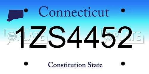 1ZS4452 Connecticut License Plate