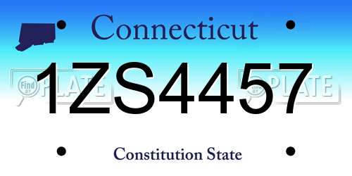 1ZS4457 Connecticut License Plate