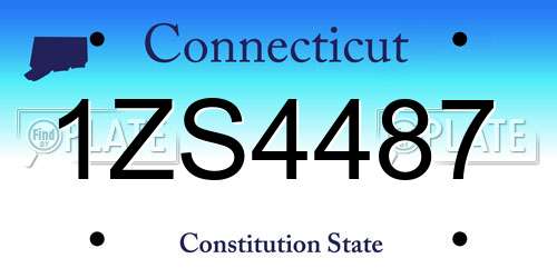 1ZS4487 Connecticut License Plate