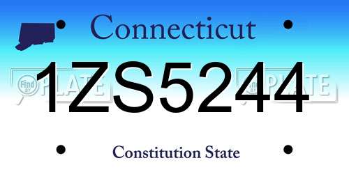 1ZS5244 Connecticut License Plate