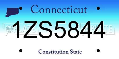 1ZS5844 Connecticut License Plate