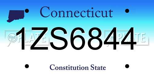 1ZS6844 Connecticut License Plate