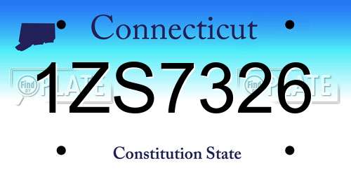 1ZS7326 Connecticut License Plate