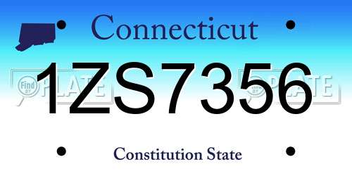 1ZS7356 Connecticut License Plate