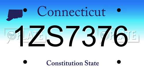 1ZS7376 Connecticut License Plate