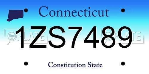 1ZS7489 Connecticut License Plate
