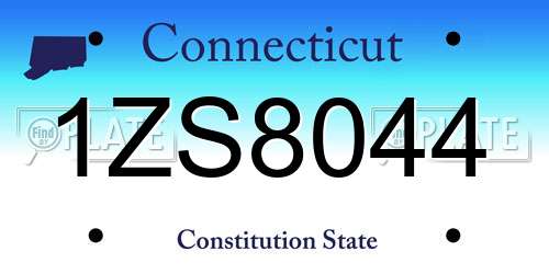 1ZS8044 Connecticut License Plate