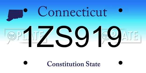 1ZS919 Connecticut License Plate