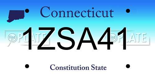 1ZSA41 Connecticut License Plate