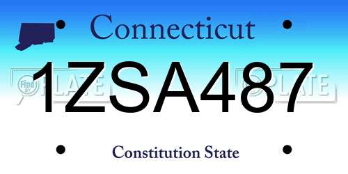 1ZSA487 Connecticut License Plate