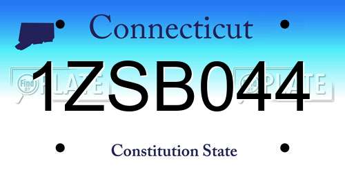 1ZSB044 Connecticut License Plate