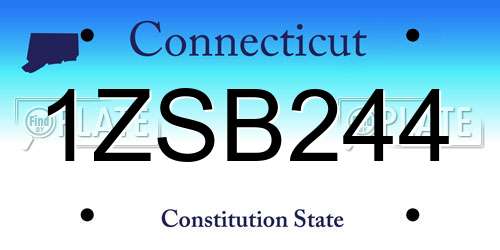 1ZSB244 Connecticut License Plate