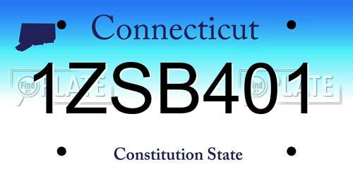 1ZSB401 Connecticut License Plate