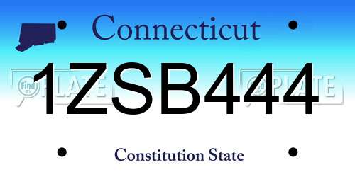 1ZSB444 Connecticut License Plate