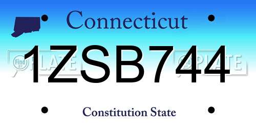 1ZSB744 Connecticut License Plate