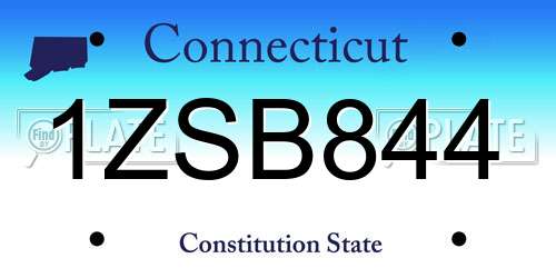 1ZSB844 Connecticut License Plate