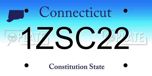 1ZSC22 Connecticut License Plate