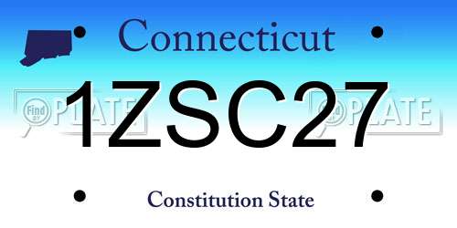 1ZSC27 Connecticut License Plate