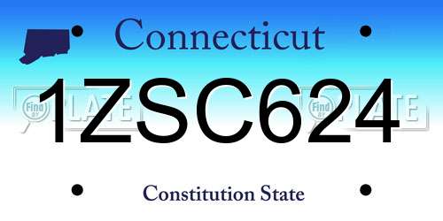 1ZSC624 Connecticut License Plate
