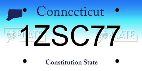 1ZSC77 Connecticut License Plate