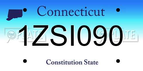 1ZSI090 Connecticut License Plate