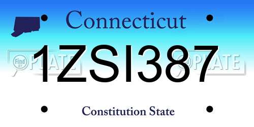 1ZSI387 Connecticut License Plate