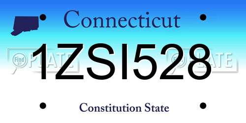 1ZSI528 Connecticut License Plate