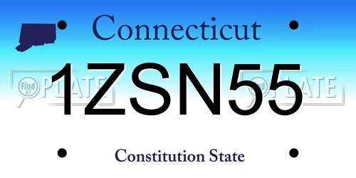 1ZSN55 Connecticut License Plate