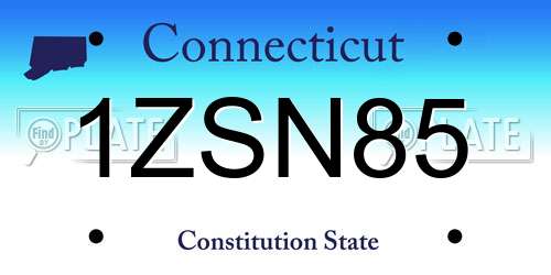 1ZSN85 Connecticut License Plate