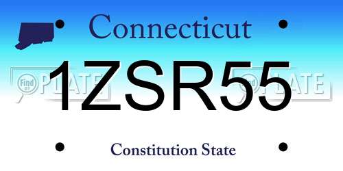 1ZSR55 Connecticut License Plate