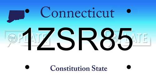 1ZSR85 Connecticut License Plate