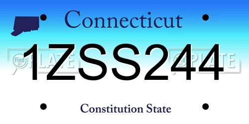 1ZSS244 Connecticut License Plate