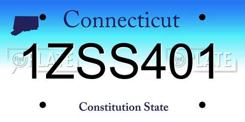 1ZSS401 Connecticut License Plate