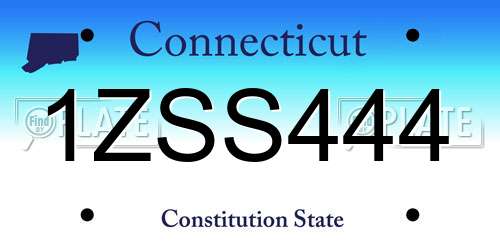 1ZSS444 Connecticut License Plate