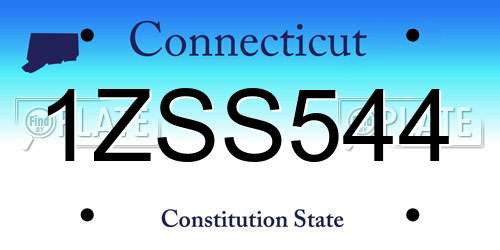 1ZSS544 Connecticut License Plate