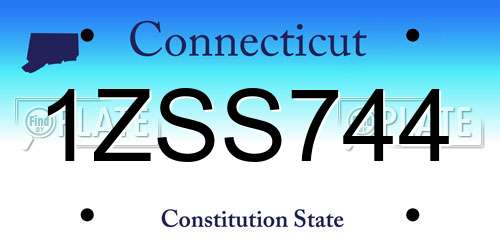 1ZSS744 Connecticut License Plate