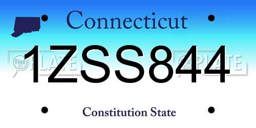 1ZSS844 Connecticut License Plate