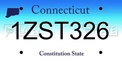 1ZST326 Connecticut License Plate
