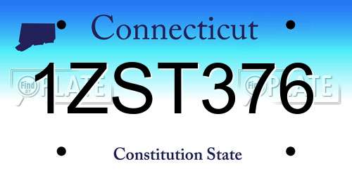 1ZST376 Connecticut License Plate