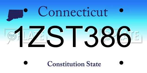 1ZST386 Connecticut License Plate