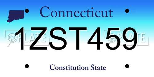 1ZST459 Connecticut License Plate
