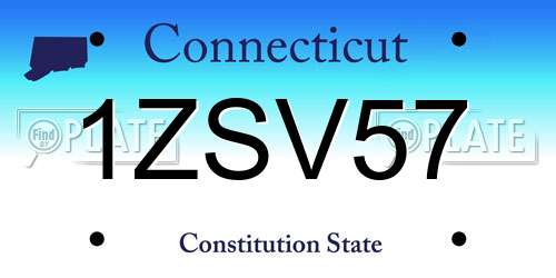 1ZSV57 Connecticut License Plate