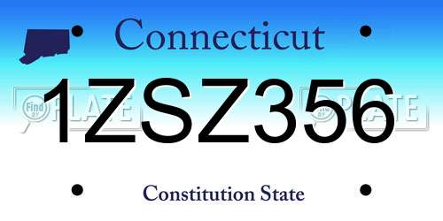 1ZSZ356 Connecticut License Plate