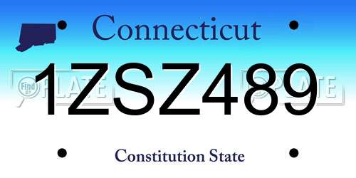 1ZSZ489 Connecticut License Plate