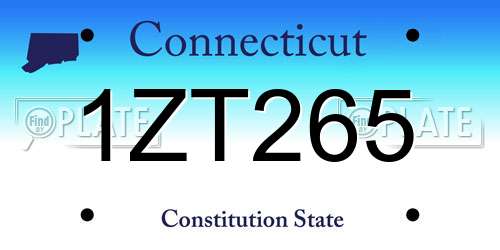 1ZT265 Connecticut License Plate