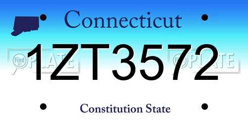 1ZT3572 Connecticut License Plate